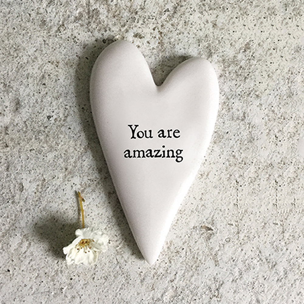 You Are Amazing | Little Porcelain Heart Token | Little Gift | Cracker Filler