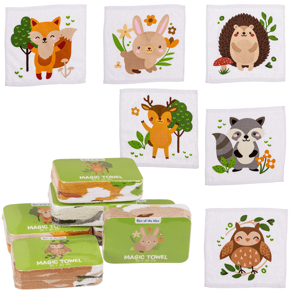 Cute Animals | Expanding Flannel | Single | Party Bag Gift | Mini Cracker Filler