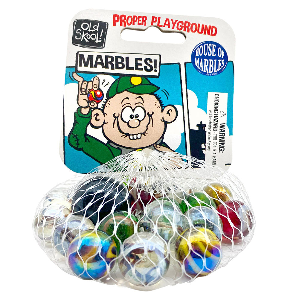 Playground | Bag of 21 Assorted Marbles | Party Bag Gift | Mini Cracker Filler
