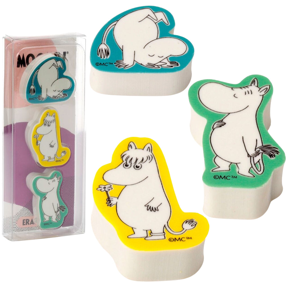 Moomin | 3 Piece Eraser Set | Mini Gift | Cracker Filler