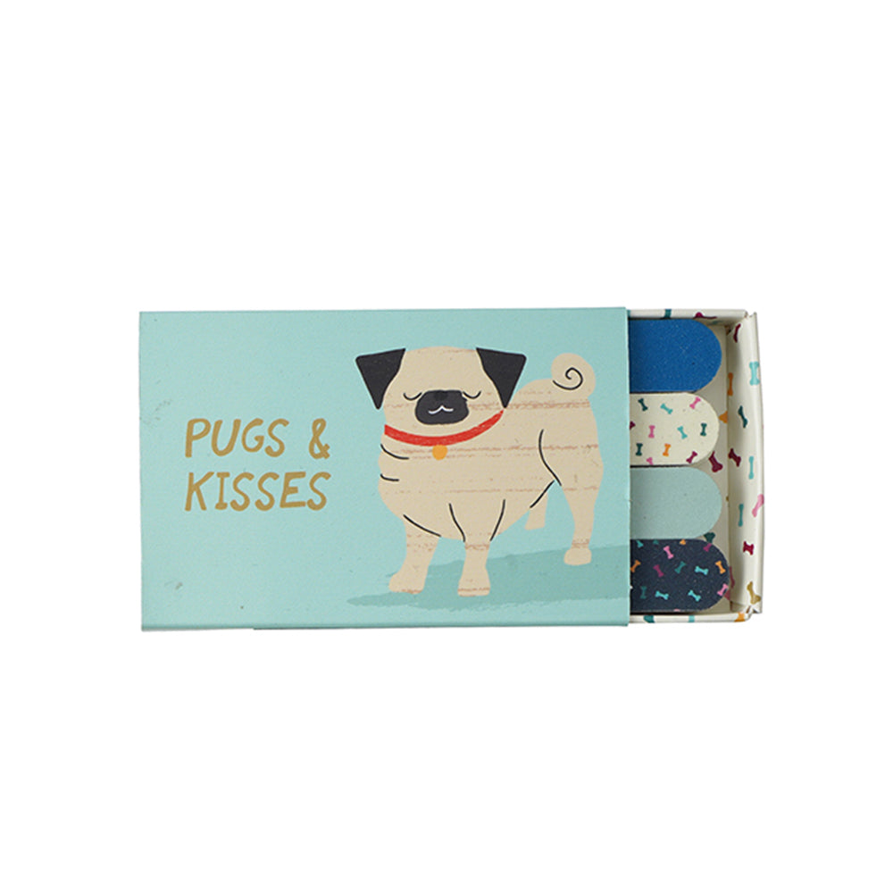 Pugs & Kisses | Pug Doggy Nail Files | Matchbox Gift | Mini Cracker Filler