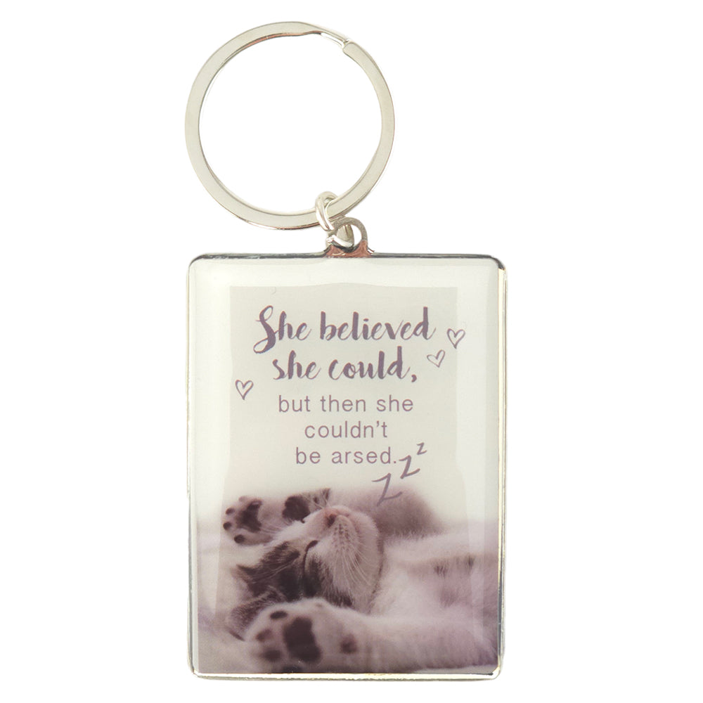 She Believed She Could But Couldn’t Be A'd | Metal Keyring | Mini Cracker Filler