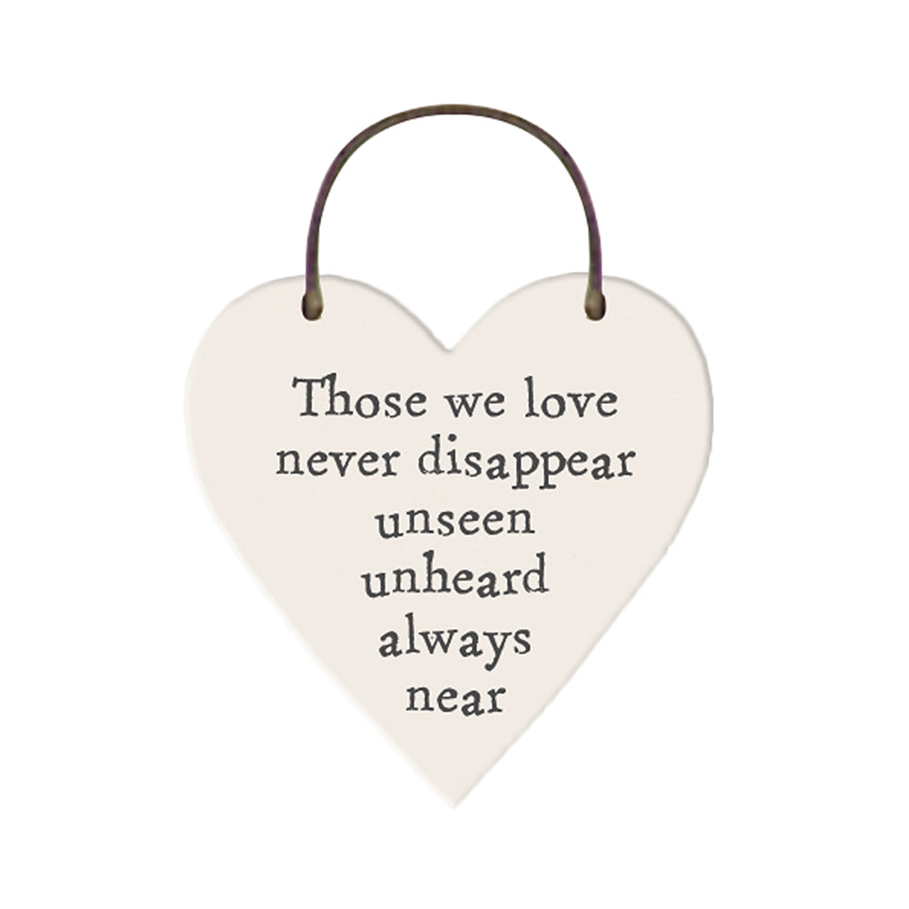 Those We Love Don't Disappear | Mini Hanging Remembrance Heart | Little Gift | Cracker Filler