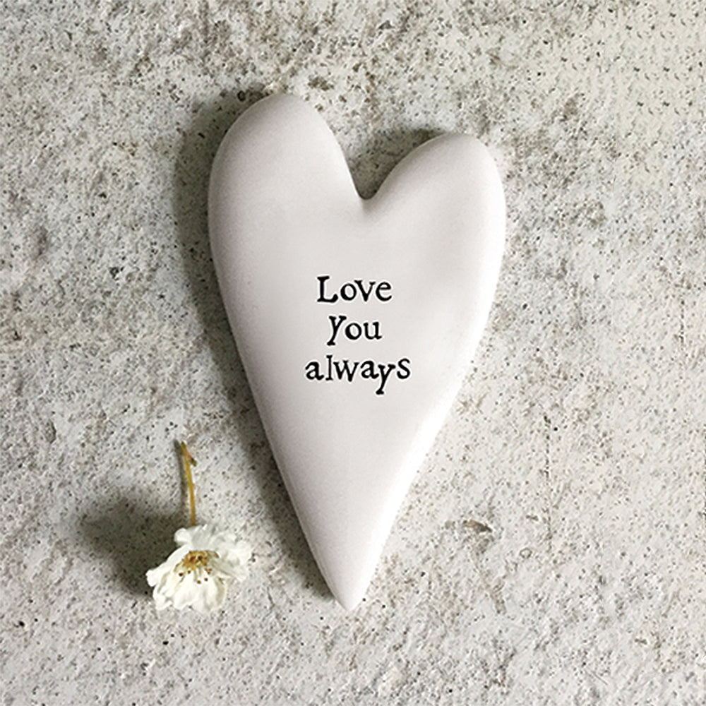 Love You Always | Little Porcelain Heart Token | Little Gift | Cracker Filler