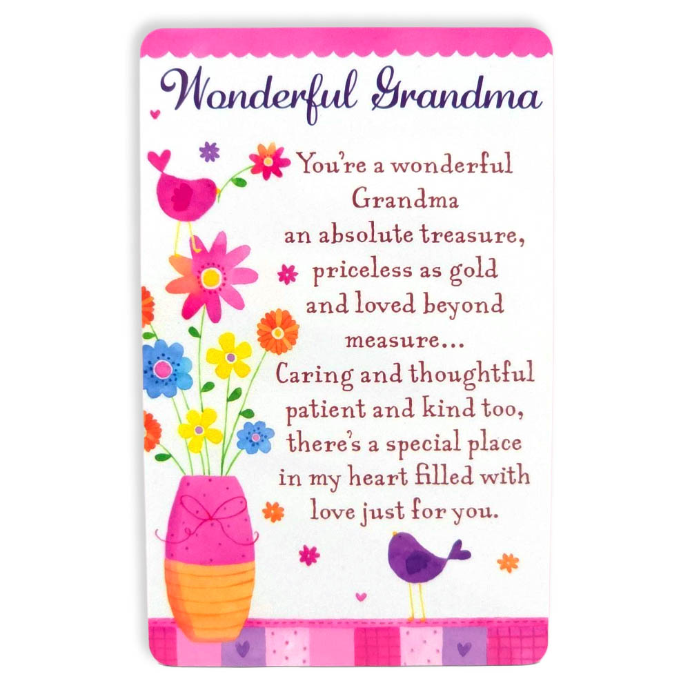 Wonderful Grandma | Mini Keepsake Verse Card | Cracker Filler Little Gift