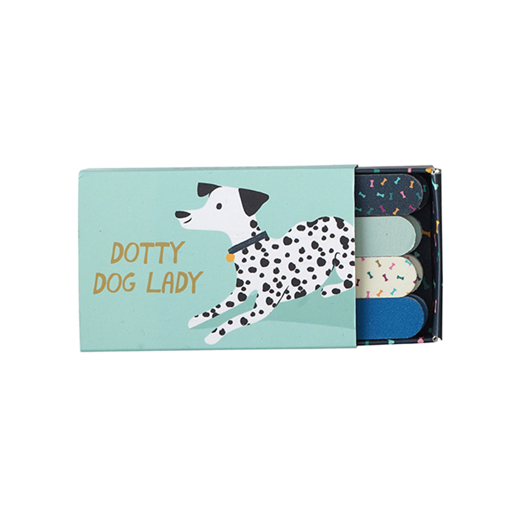 Dotty Dog Lady | Dalmatian Nail Files | Matchbox Gift | Mini Cracker Filler