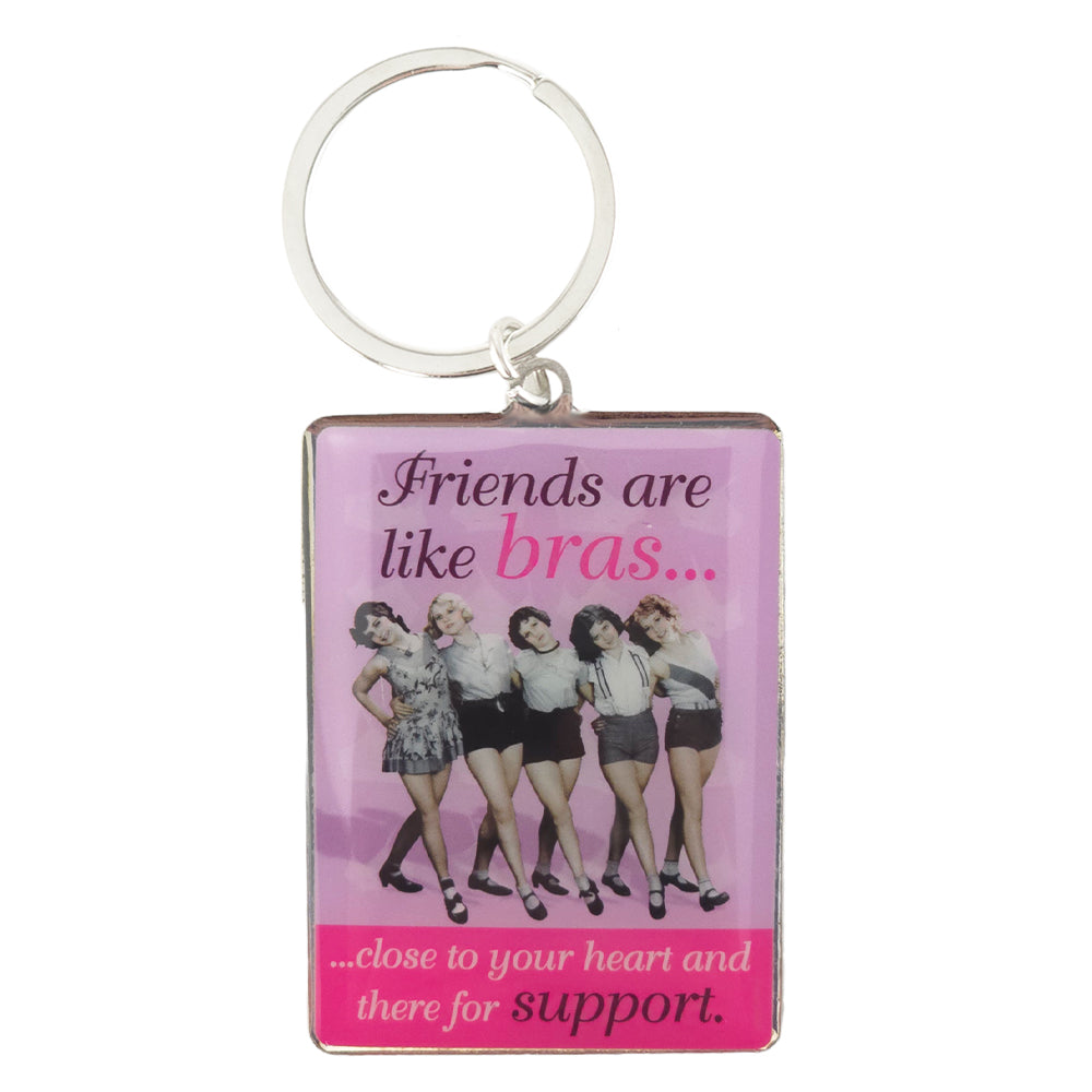 Friends Are Like Bras | There for Support | Metal Keyring Mini Cracker Filler