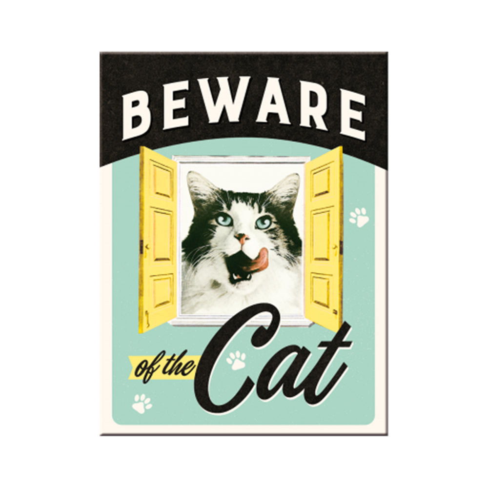 Beware of the Cat | Tin Magnet | Little Gift | Cracker Filler