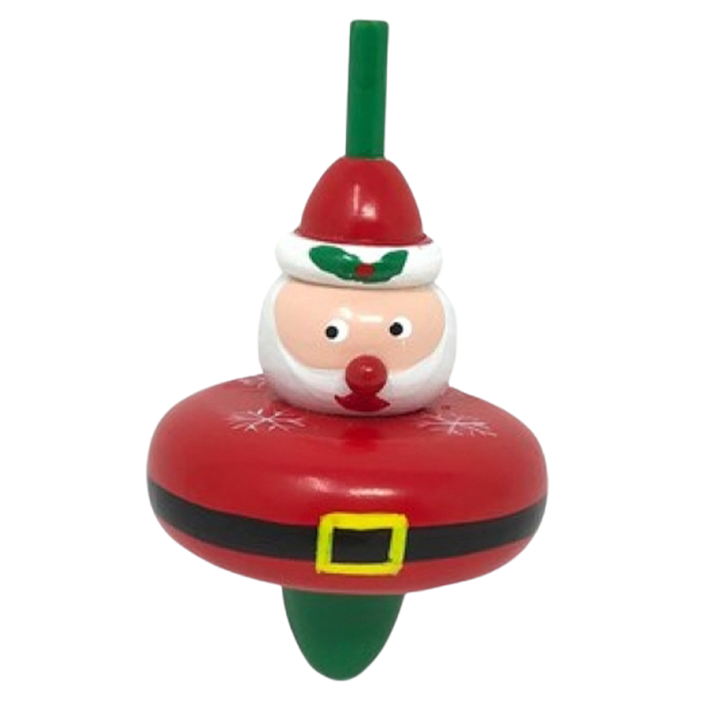 Santa | Christmas Wooden Spinning Top | Little Gift | Cracker Filler