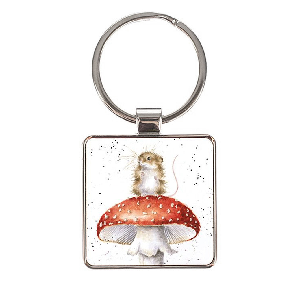 Wrendale Metal Keyring | Mouse On Toadstool | Cracker Filler | Little Gift
