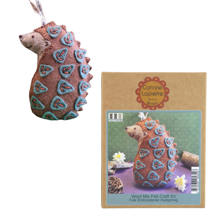 Hedgehog Hanging Ornament | Mini Felt Sewing & Embroidery Kit | Corinne Lapierre