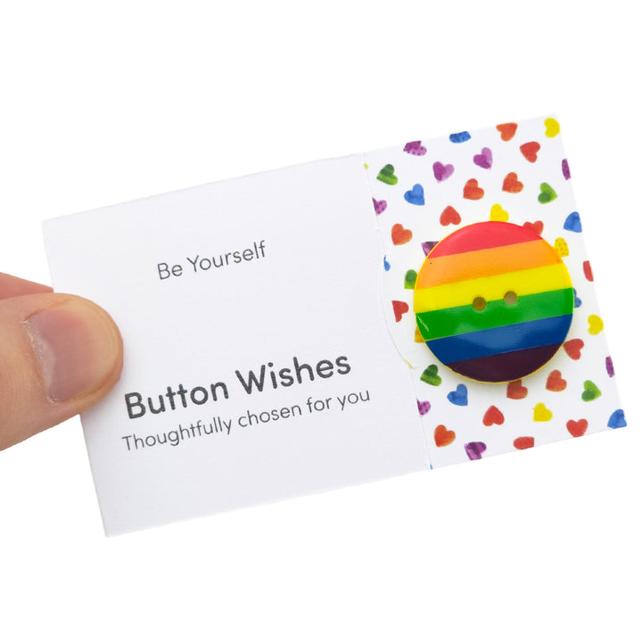 Be Yourself | Rainbow | Button Wishes Sew On Token | Mini Gift | Cracker Filler