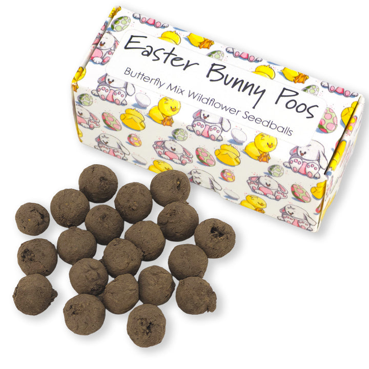 Easter Bunny Poos | Box of 20 Butterfly Mix Seedballs | Cracker Filler Gift