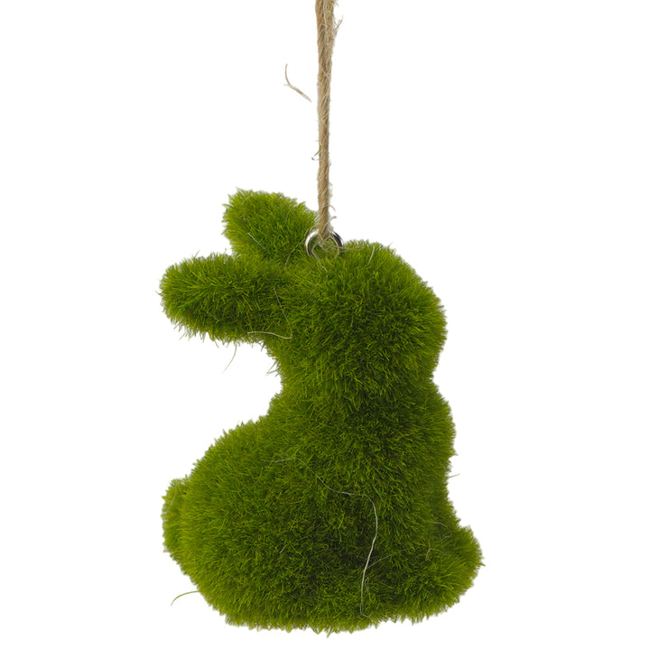 Green Flocked Easter Bunny | Single | Hanging Easter Tree Decoration