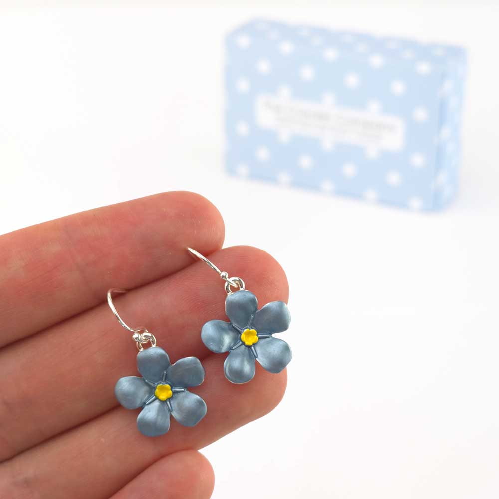 Forget Me Not | Silver Tone Drop Earrings | Mini Gift | Cracker Filler