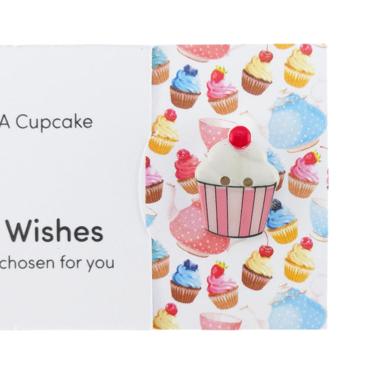 Sweet as a Cupcake | Button Wishes Sew On Token | Mini Gift | Cracker Filler