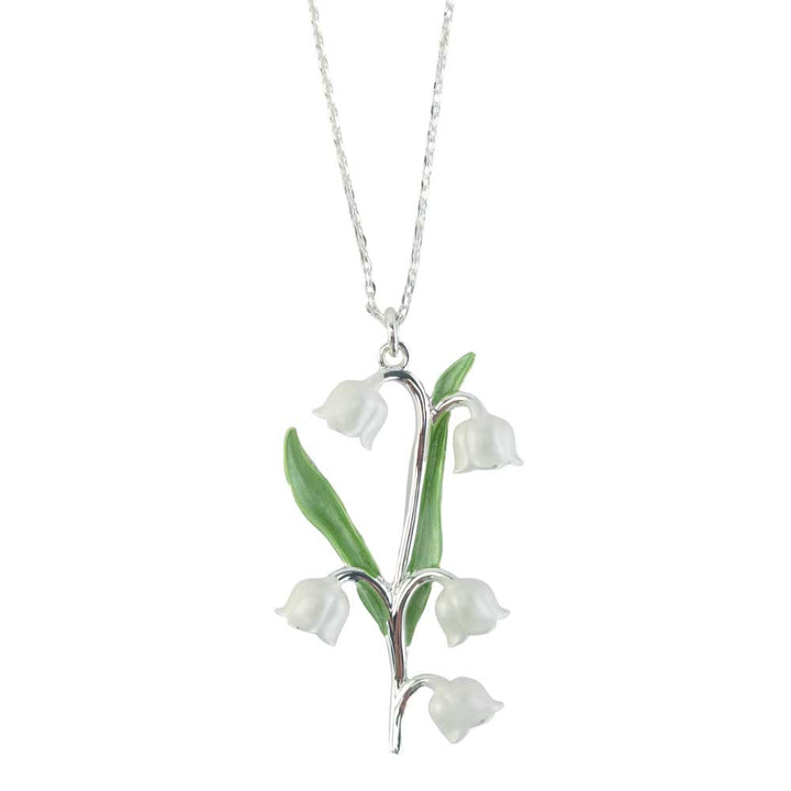 White Lily of the Valley Necklace | Pendant on Chain | Mini Gift | Cracker Filler