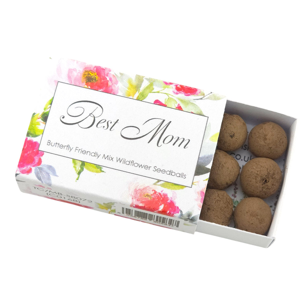 For Mums | 6 Seedball Matchbox | Butterfly Mix | Cracker Filler | Little Gift