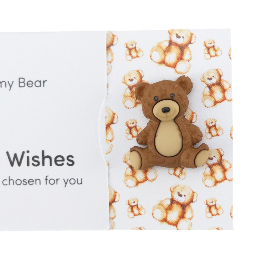 Mummy Bear | Teddy Bear | Button Wishes Sew On Token | Mini Cracker Filler Gift