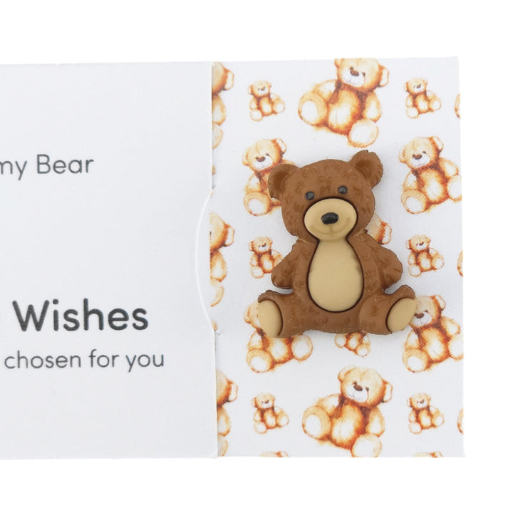 Mummy Bear | Teddy Bear | Button Wishes Sew On Token | Mini Cracker Filler Gift