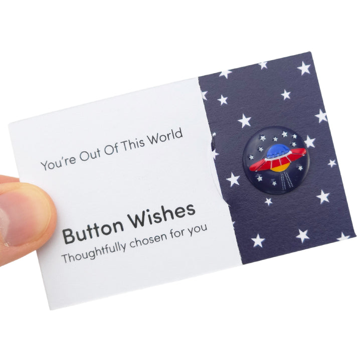 You're Out Of This World | Button Wishes Sew On Token | Cracker Filler