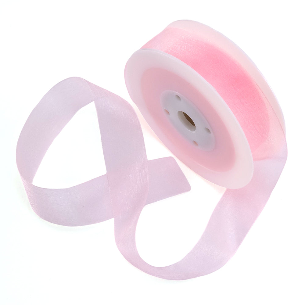 40mm or 25mm Organza Ribbon | Woven Edged |  25m Roll | Choice of Colours 