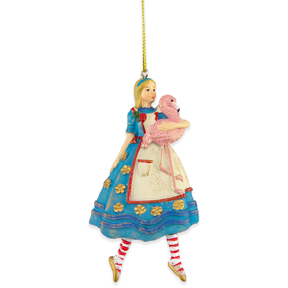 Alice in Wonderland &amp; Flamingo | Christmas Tree Decoration | Gisela Graham