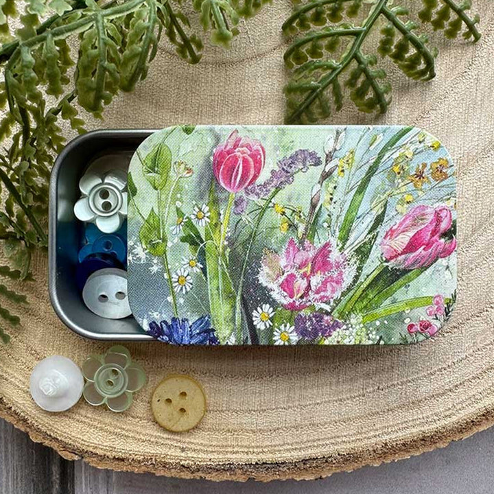 Pretty Spring Flowers | Little Slide Shut Tin to Fill | Cracker Filler Gift
