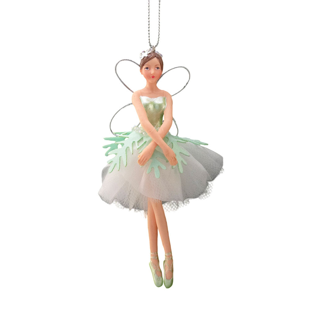 Ice Green | Snowflake Fairy | Christmas Tree Decoration | 12.5cm | Gisela Graham