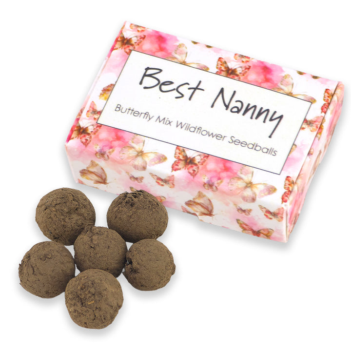 Best Nanny | 6 Seedball Matchbox | Butterfly Mix | Cracker Filler | Little Gift