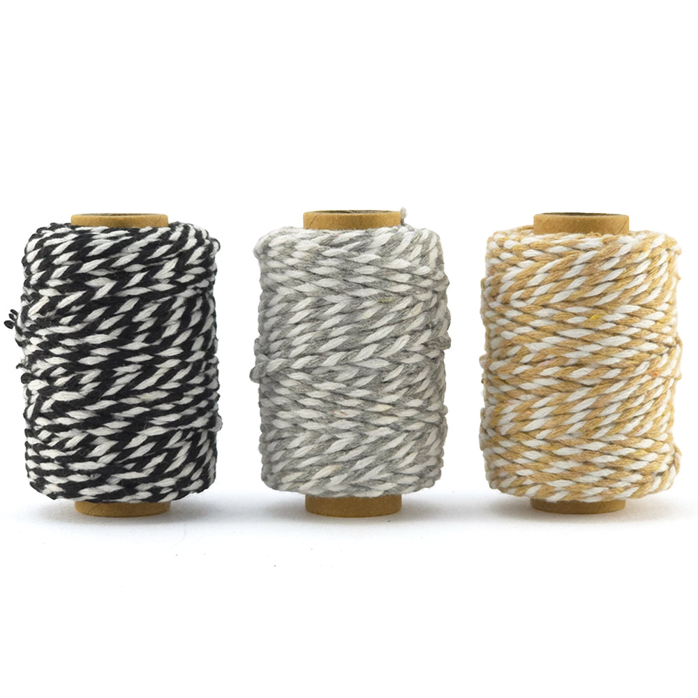 Bakers Twine Trio | 2mm Wide | 25m Reels | Gift Wrap & Cracker Tying