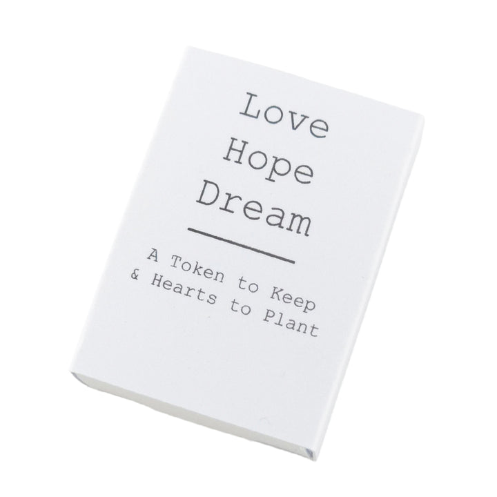 Love Hope Dream | Ceramic Token & Hearts to Plant | Cracker Filler | Mini Gift