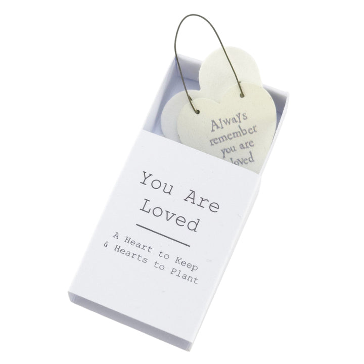 You Are Loved | Ceramic Token & Hearts to Plant | Cracker Filler | Mini Gift