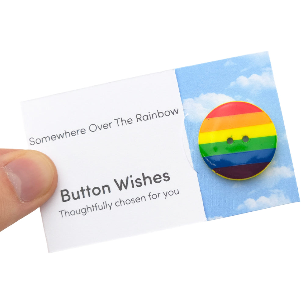 Somewhere Over the Rainbow | Button Wishes Sew On Token | Mini Cracker Filler