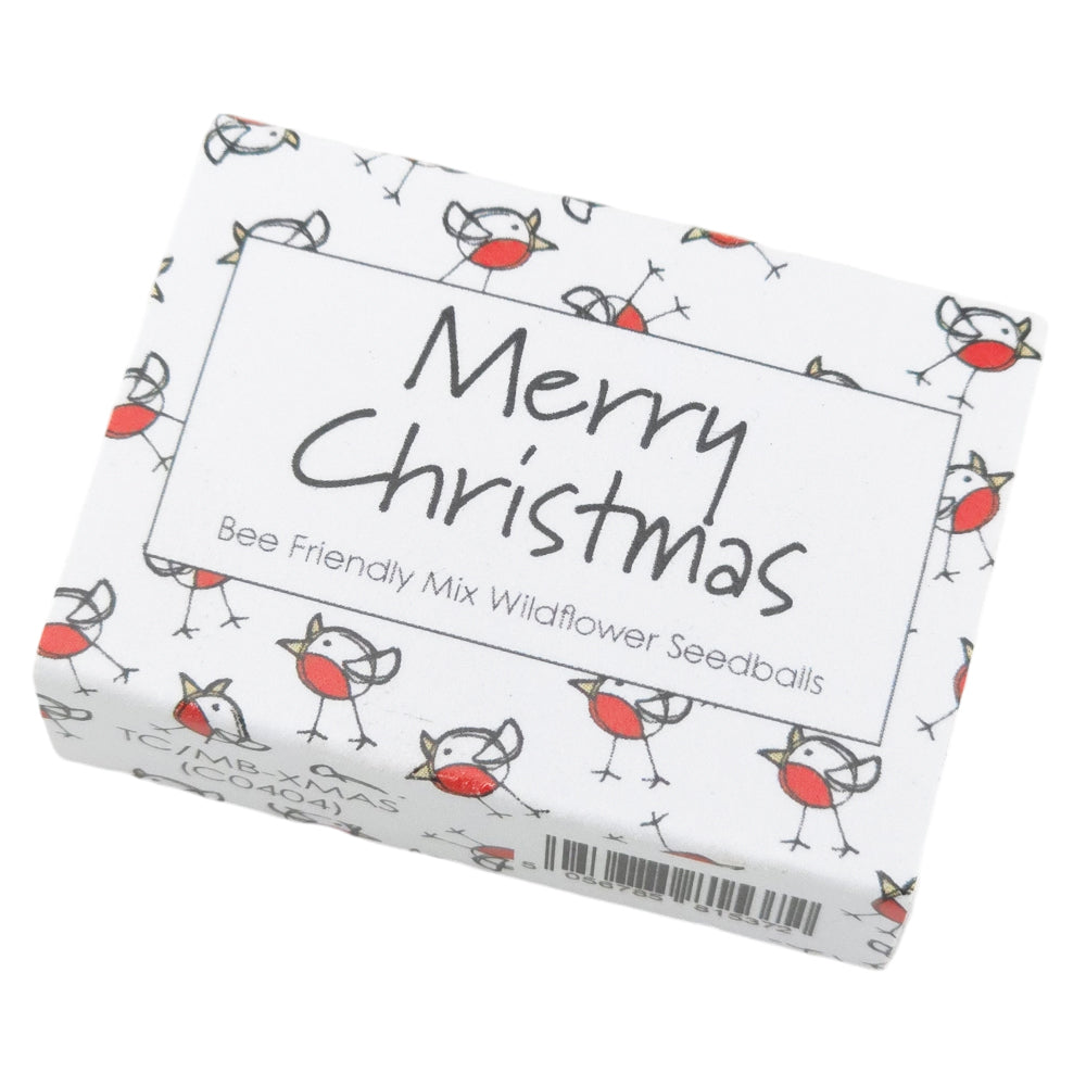 Chirpy Robin | Merry Christmas | Bee Mix 6 Seedballs | Cracker Filler Mini Gift
