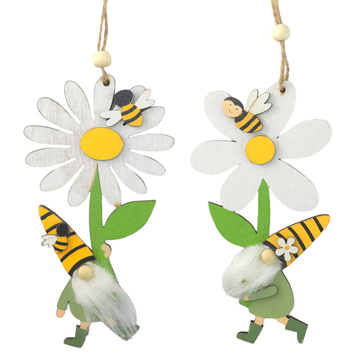 Springtime Gonk | Wooden Hanging Ornament | 14cm Tall