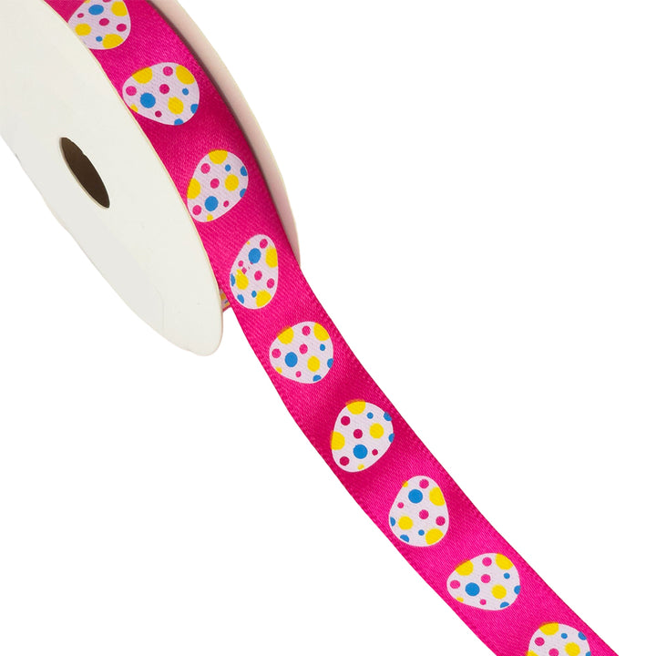 Easter Eggs | Bright Pink or Yellow Satin Ribbon | 15mm Wide | 10m Reel