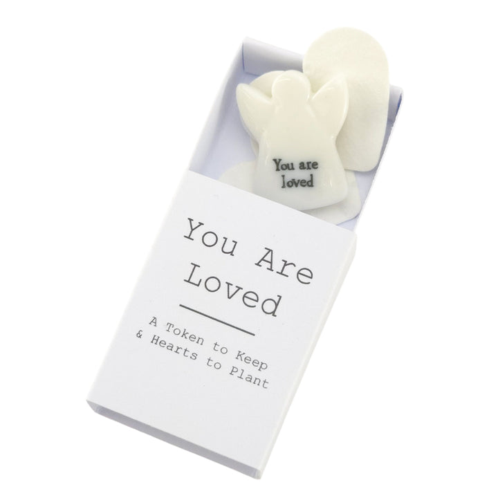 You Are Loved | Ceramic Token &amp; Hearts to Plant | Cracker Filler | Little Gift