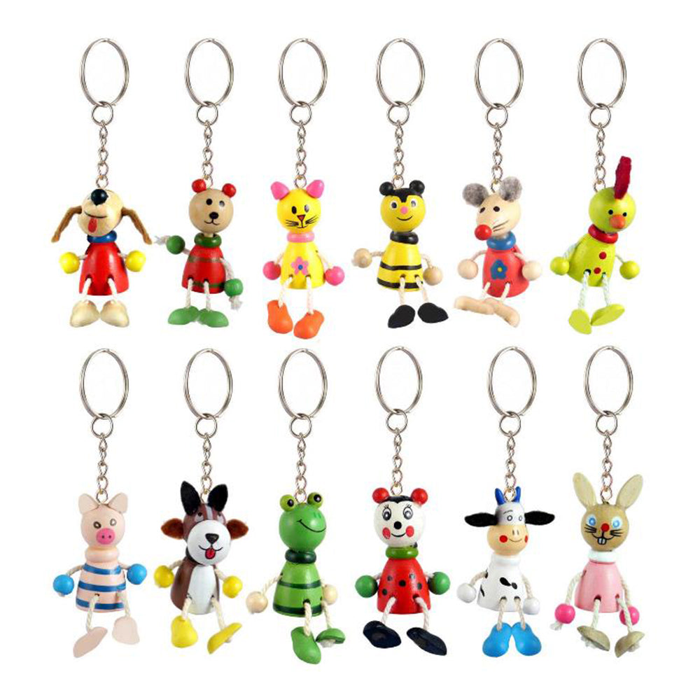 Animal Wooden Keyring for Kids | One at Random | Mini Gift | Cracker Filler