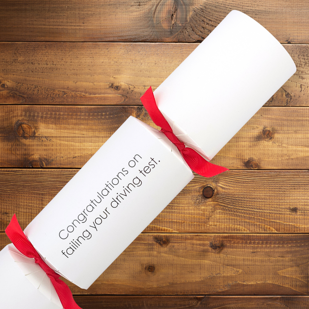 Congratulations on failing your driving test | Modern Phrases Cracker Making Kit