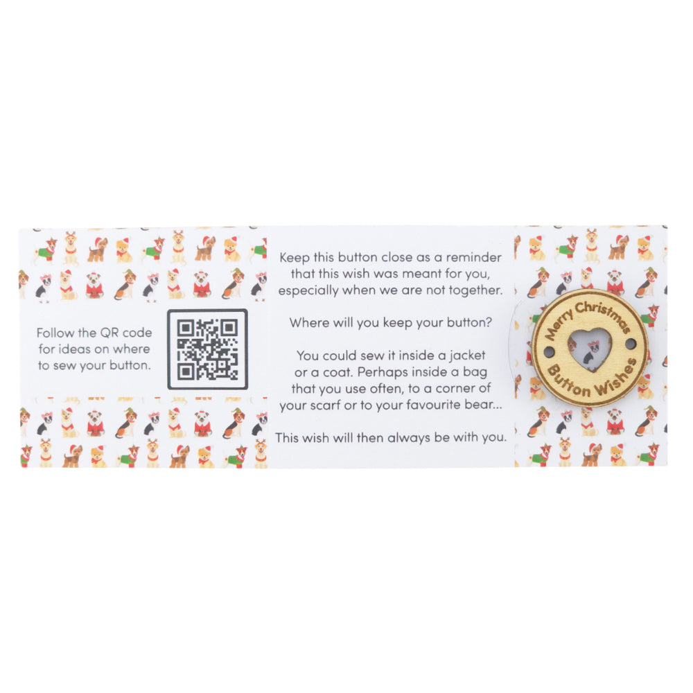 Christmas Dogs | Button Wishes | Merry Christmas Sew On Token | Cracker Filler