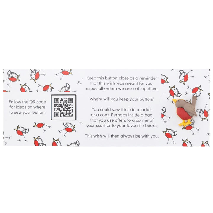 Robins Appear for Loved Ones | Button Wishes Sew On Token | Cracker Filler