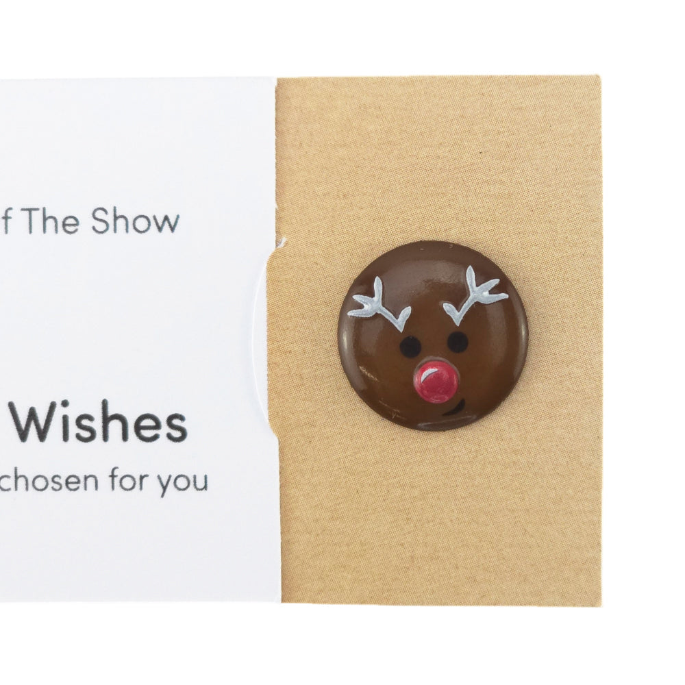 The Star of the Show | Rudolph | Button Wishes Sew On Token | Cracker Filler