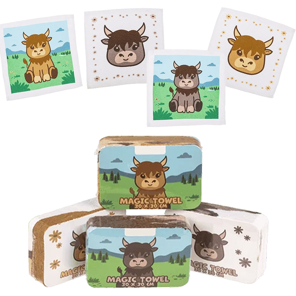 Highland Cow | Magic Expanding Flannel | Single | Cracker Filler Gift