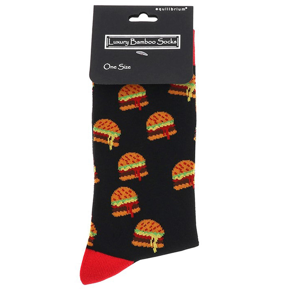 Burger Takeaway | Luxury Bamboo Socks | Mens | One Size