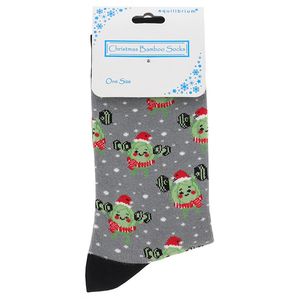 Christmas Sprout Workout | Luxury Bamboo Socks | Mens | One Size