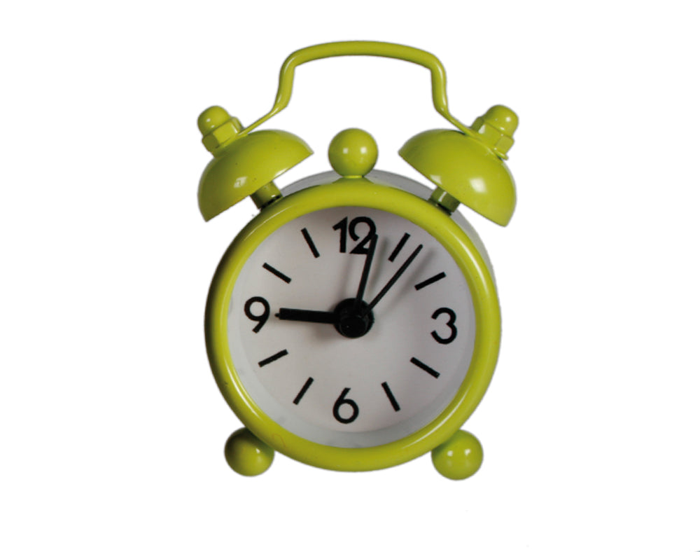 Lime Green Miniature Old Fashioned Style Alarm Clock | Cracker Filler | Mini Gift