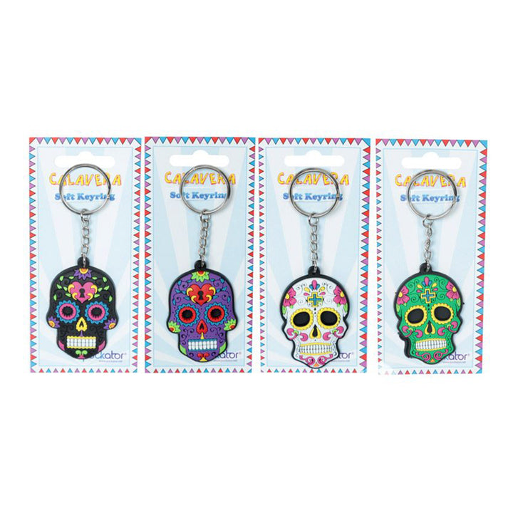 Bright Day of the Dead Skull Keyring | Single | Mini Gift | Cracker Filler