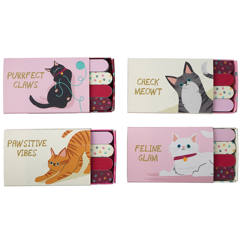 Cute Cats | Box of 8 Little Nail Files | Single | Matchbox Gift | Cracker Filler