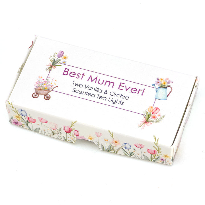 Best Mum Ever | Vanilla &amp; Orchid Tealight Candles | Mini Gift | Cracker Filler